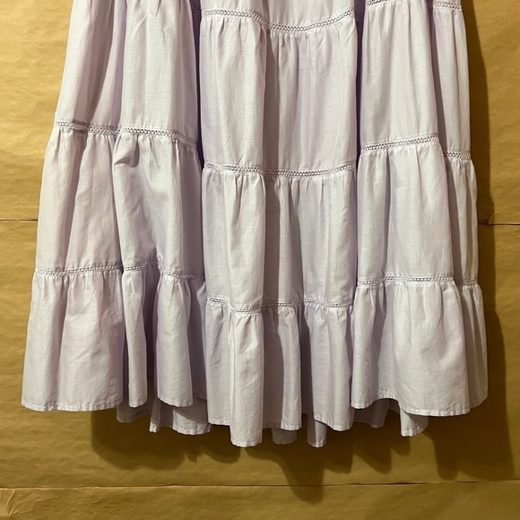 Merlette | Paradis Dress Tiered Midi Dress Puff Sleeve Popover Lavender Size M - Picture 8 of 15